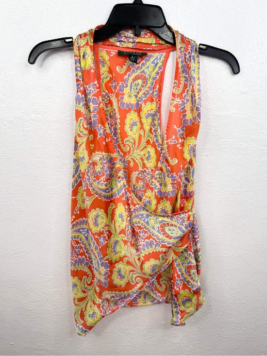 Lauren Ralph Lauren Tops - Lauren Ralph Lauren Blouse Size 6 Orange Paisley Floral Wrap Halter Sleeveless